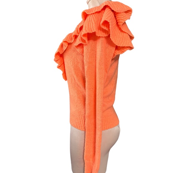 Lilly Pulitzer light orange sweater in XS. Ruffled collar and shoulders. - Picture 6 of 14